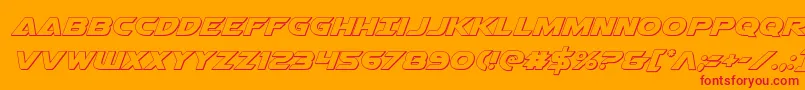 Fonte Airstrike3D – fontes vermelhas em um fundo laranja