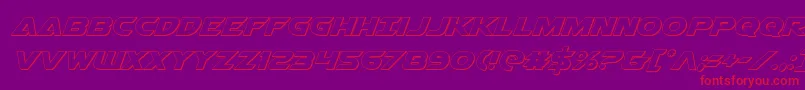 Airstrike3D-fontti – punaiset fontit violetilla taustalla