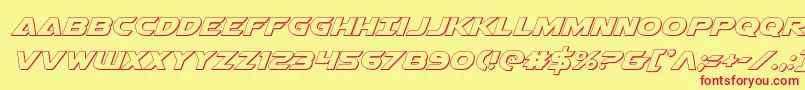 Airstrike3D Font – Red Fonts on Yellow Background