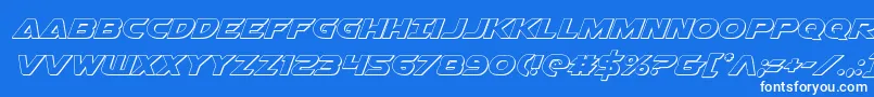 Airstrike3D Font – White Fonts on Blue Background