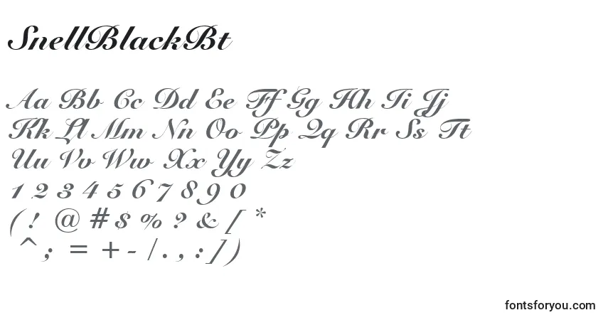 A fonte SnellBlackBt – alfabeto, números, caracteres especiais