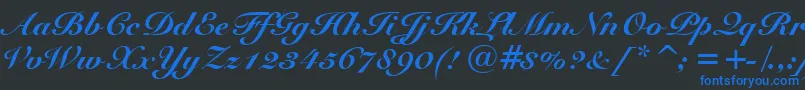 SnellBlackBt Font – Blue Fonts on Black Background