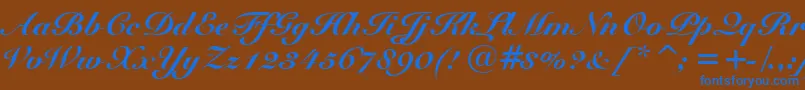 SnellBlackBt Font – Blue Fonts on Brown Background
