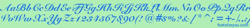 SnellBlackBt Font – Blue Fonts on Green Background