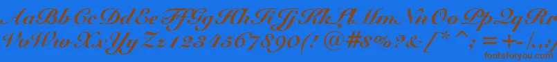 SnellBlackBt Font – Brown Fonts on Blue Background