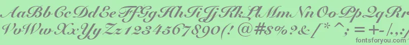 SnellBlackBt Font – Gray Fonts on Green Background