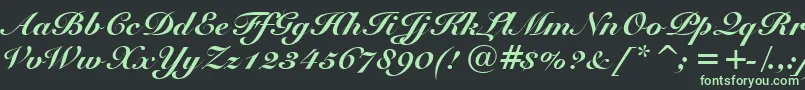 SnellBlackBt Font – Green Fonts on Black Background