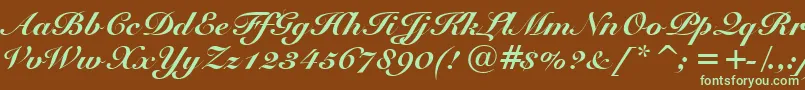 SnellBlackBt Font – Green Fonts on Brown Background