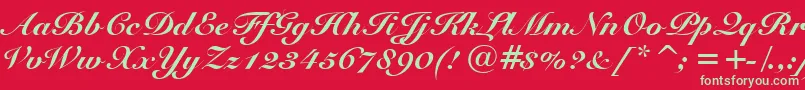 SnellBlackBt Font – Green Fonts on Red Background