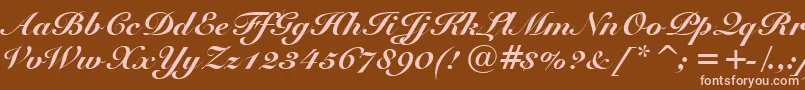 SnellBlackBt-Schriftart – Rosa Schriften auf braunem Hintergrund