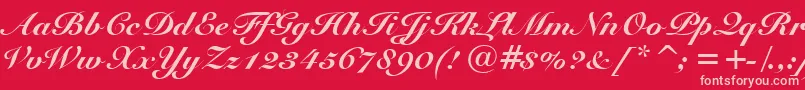 SnellBlackBt Font – Pink Fonts on Red Background