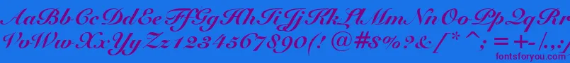 SnellBlackBt Font – Purple Fonts on Blue Background
