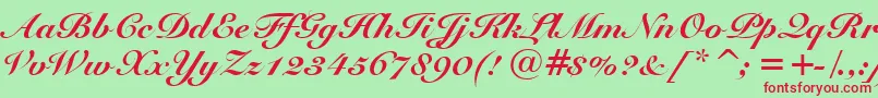 SnellBlackBt Font – Red Fonts on Green Background