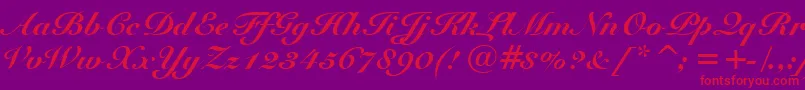 SnellBlackBt-Schriftart – Rote Schriften auf violettem Hintergrund