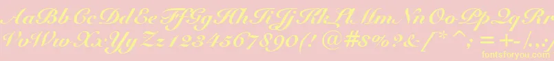 Шрифт SnellBlackBt – жёлтые шрифты на розовом фоне