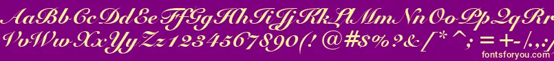 SnellBlackBt Font – Yellow Fonts on Purple Background