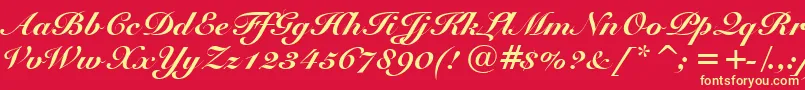 SnellBlackBt Font – Yellow Fonts on Red Background