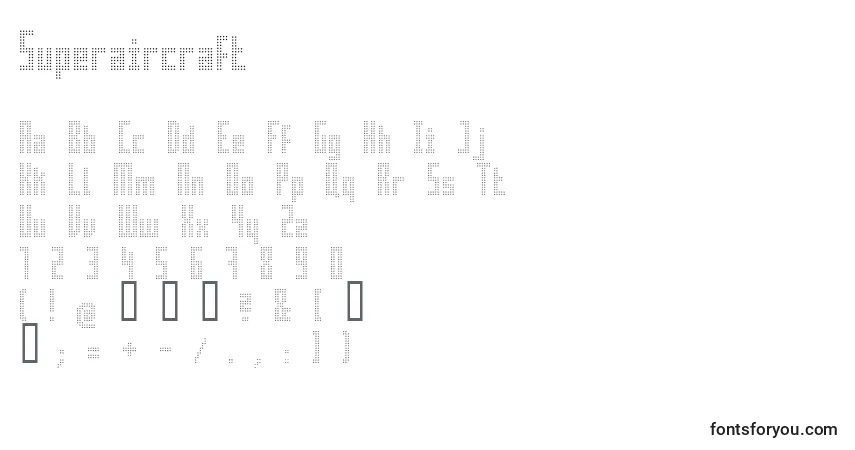 Шрифт Superaircraft – алфавит, цифры, специальные символы