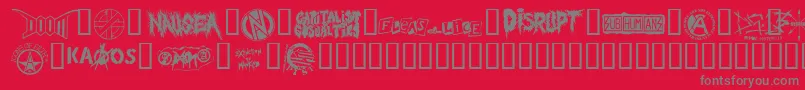 PunkRawkDingbatz Font – Gray Fonts on Red Background