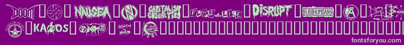 PunkRawkDingbatz Font – Green Fonts on Purple Background