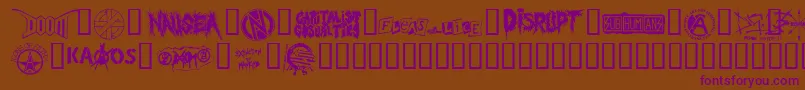 PunkRawkDingbatz Font – Purple Fonts on Brown Background