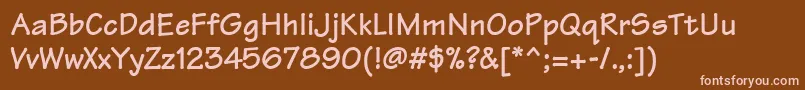 フォントManualSsiBold – 茶色の背景にピンクのフォント