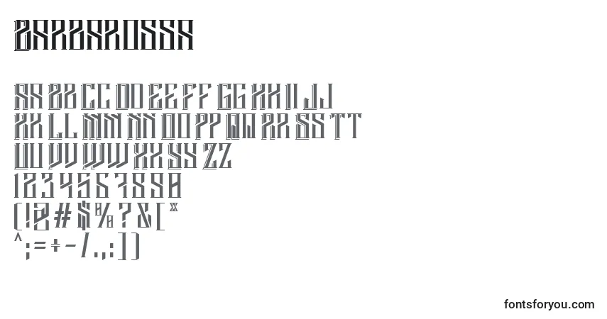 Шрифт Barbarossa – алфавит, цифры, специальные символы