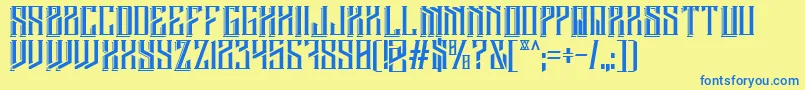 Barbarossa Font – Blue Fonts on Yellow Background