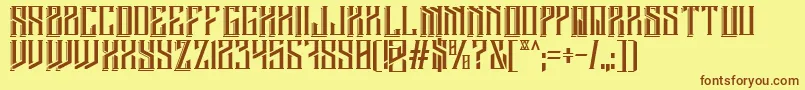 Barbarossa Font – Brown Fonts on Yellow Background