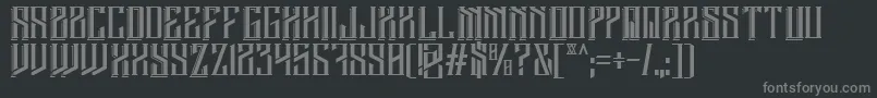 Barbarossa-Schriftart – Graue Schriften auf schwarzem Hintergrund