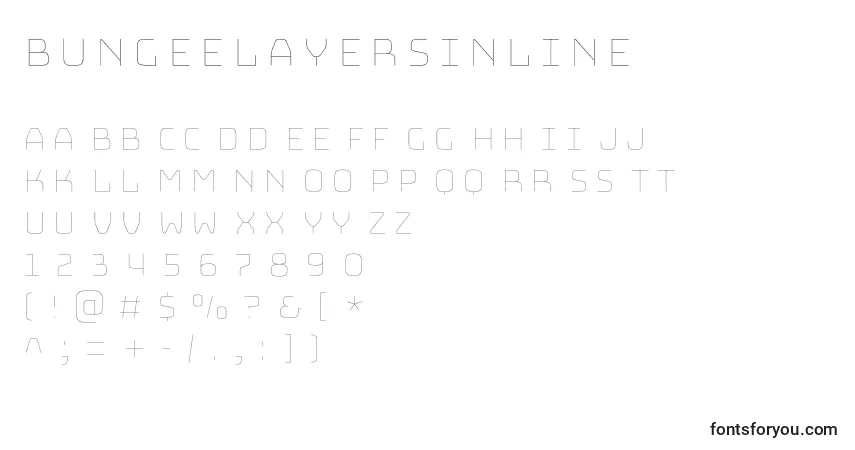 BungeelayersInline font – alphabet, numbers, special characters