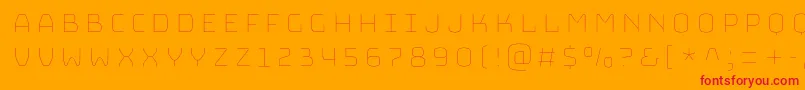 BungeelayersInline-Schriftart – Rote Schriften auf orangefarbenem Hintergrund