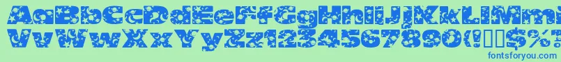 OhmygodStarsmoons Font – Blue Fonts on Green Background