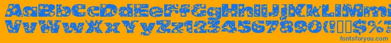 OhmygodStarsmoons Font – Blue Fonts on Orange Background