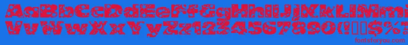 OhmygodStarsmoons Font – Red Fonts on Blue Background