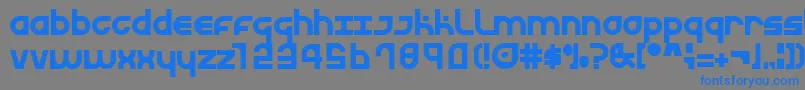 フォントUrbancurve – 灰色の背景に青い文字