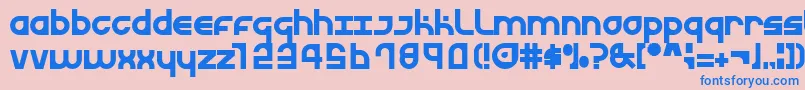 フォントUrbancurve – ピンクの背景に青い文字