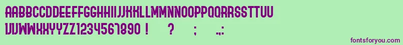 Ordinary Font – Purple Fonts on Green Background