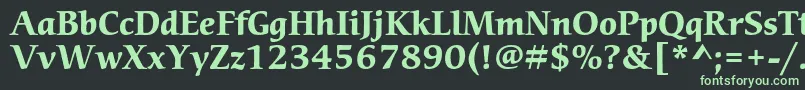 フォントCerigostdBold – 黒い背景に緑の文字