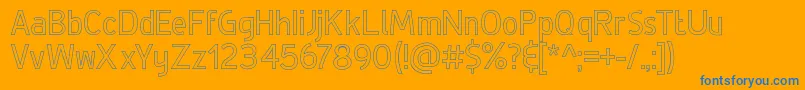 DeLuxeHollow-Schriftart – Blaue Schriften auf orangefarbenem Hintergrund