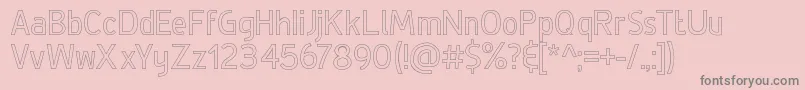 フォントDeLuxeHollow – ピンクの背景に灰色の文字