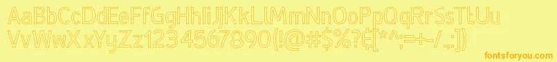 Fonte DeLuxeHollow – fontes laranjas em um fundo amarelo