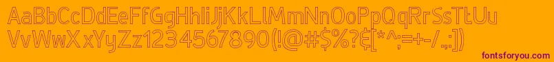 DeLuxeHollow-Schriftart – Violette Schriften auf orangefarbenem Hintergrund