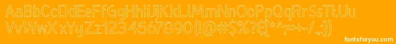 DeLuxeHollow-Schriftart – Weiße Schriften auf orangefarbenem Hintergrund