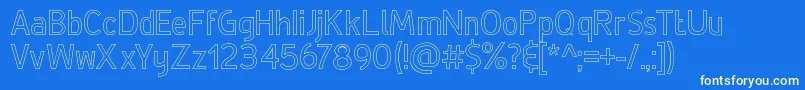 DeLuxeHollow Font – Yellow Fonts on Blue Background