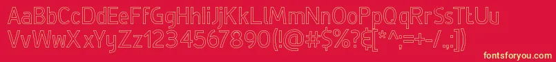 DeLuxeHollow Font – Yellow Fonts on Red Background