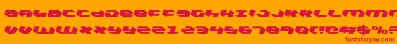 Kubrickcl-Schriftart – Rote Schriften auf orangefarbenem Hintergrund
