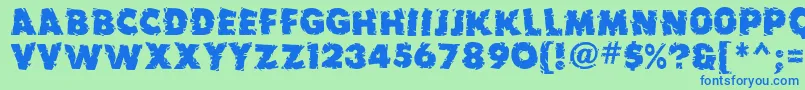 Earthquake ffy Font – Blue Fonts on Green Background