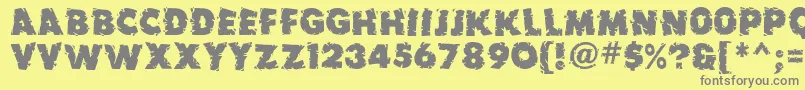 Earthquake ffy Font – Gray Fonts on Yellow Background