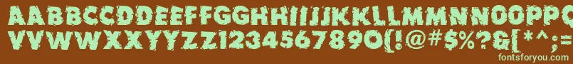 Earthquake ffy Font – Green Fonts on Brown Background